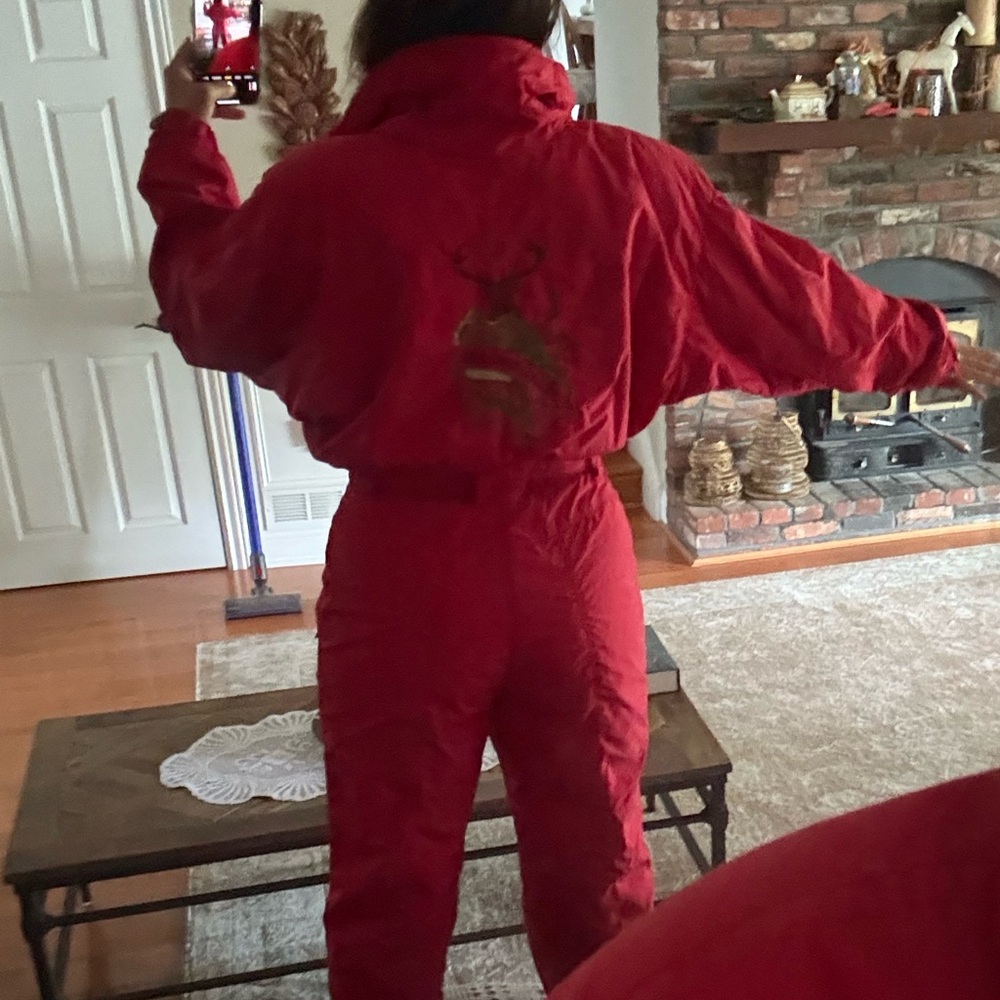 Women’s BOGNER Snowsuit Sz M  Ski One Piece Bib JUMPSUIT  Embroidered VTG 1994